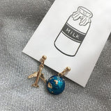 Planet Star Moon Rocket Stud Earrings