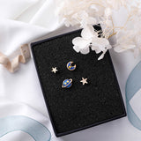 Planet Star Moon Rocket Stud Earrings