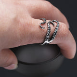 Titanium Steel Deep Sea Octopus Tentacles Ring