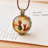 Handmade Fox Time Gem Glass Necklace