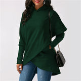 Asymmetric Pullover Hoodie Sweatshirt