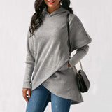Asymmetric Pullover Hoodie Sweatshirt