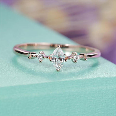 Marquise Cut Three Stone Ring