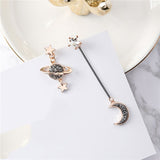 Rhinestone Star Moon Stud Earrings
