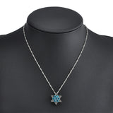 Blue Crystal Charm Snowflake Necklace