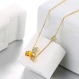 Save The Bees - Zircon Gold Bee Necklace