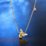 Save The Bees - Zircon Gold Bee Necklace