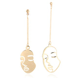 Abstract Hollow Out Face Drop Earrings