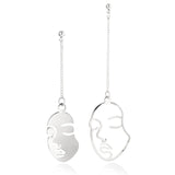 Abstract Hollow Out Face Drop Earrings