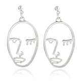 Abstract Hollow Out Face Drop Earrings