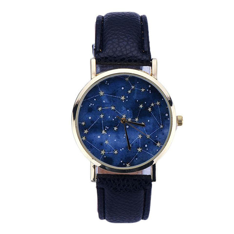Star Design Leather Watch