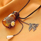 Retro Cork Wish Bottle Necklace