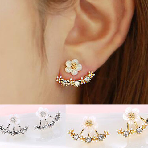 Crystal Stud Flower Earrings