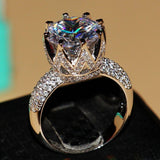 White Topaz 925 Sterling Silver Crown Ring