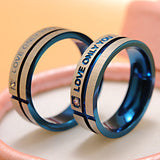 Stainless Steel "Love Only You" Promise Rings