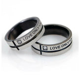 Stainless Steel "Love Only You" Promise Rings