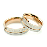 Stainless Steel "Love Only You" Promise Rings