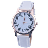 Cat Time PU Leather Quartz WristWatch