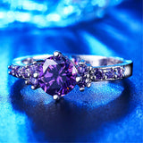 Purple Amethyst Silver Ring