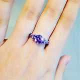 Purple Amethyst Silver Ring