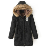 Long Fur Collar Parkas - Cotton Outwear