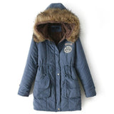 Long Fur Collar Parkas - Cotton Outwear