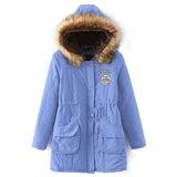 Long Fur Collar Parkas - Cotton Outwear