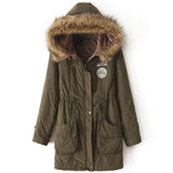 Long Fur Collar Parkas - Cotton Outwear