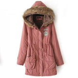 Long Fur Collar Parkas - Cotton Outwear