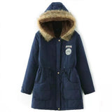 Long Fur Collar Parkas - Cotton Outwear