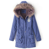 Long Fur Collar Parkas - Cotton Outwear