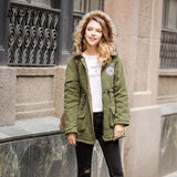 Long Fur Collar Parkas - Cotton Outwear