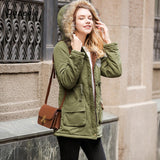 Long Fur Collar Parkas - Cotton Outwear