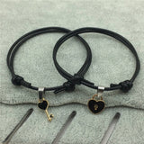 Key Heart Lock Charm Bracelet