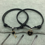 Key Heart Lock Charm Bracelet