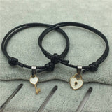 Key Heart Lock Charm Bracelet