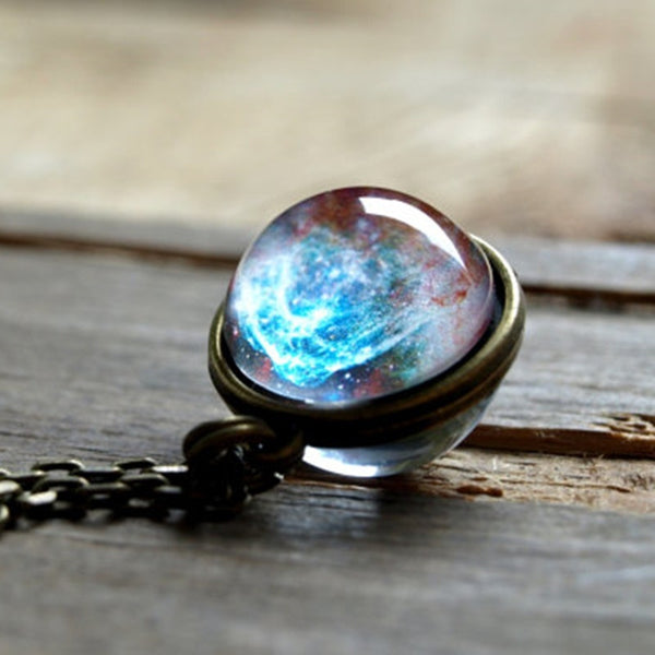 Handmade Glass Universe Gem Pendant