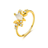 Vintage White Fire Opal Ring
