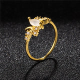 Vintage White Fire Opal Ring
