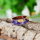 Handmade Wood Resin Flower Ring