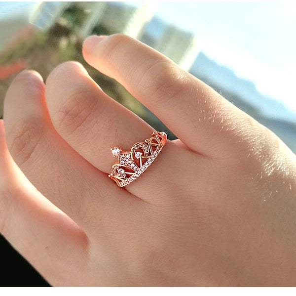 Princess Crown Cubic Zirconia Ring