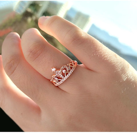 Princess Crown Cubic Zirconia Ring