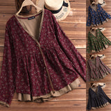 Vintage Floral Print Button-up Cardigan