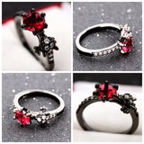 Black Gun Plated Ruby Garnet Ring