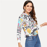 Colourfully Crop Hoodie