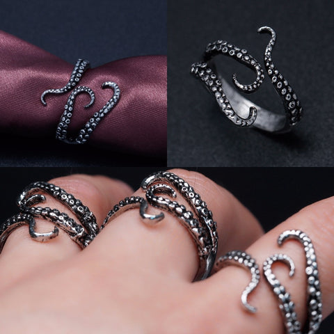 Titanium Steel Deep Sea Octopus Tentacles Ring