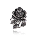 Silver Rose Flower Ring