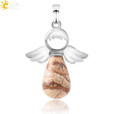 Natural Stone Angel Wings Pendant