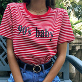 Stripped 90's Baby T Shirt