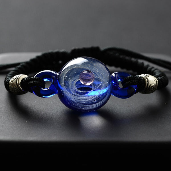 Handmade Glass Galaxy Planets Bracelet